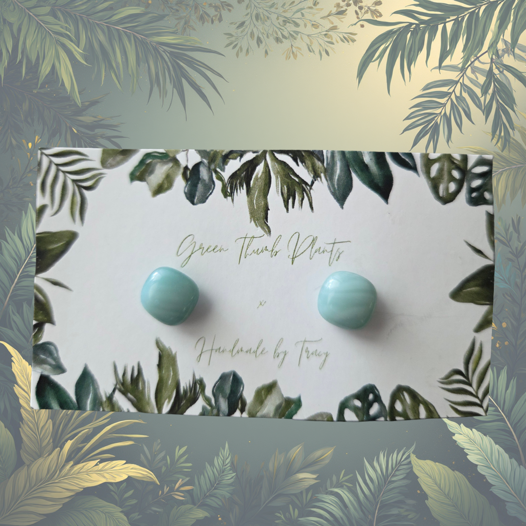 Glass earring studs - Blue Hue