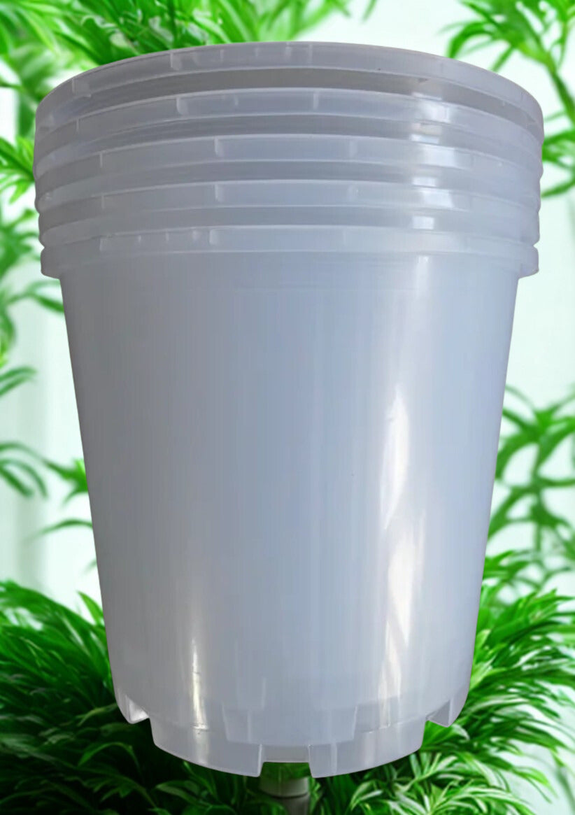 200mm clear plastic grow pots 5 pack
