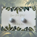 Glass earring studs - Grey Ghost