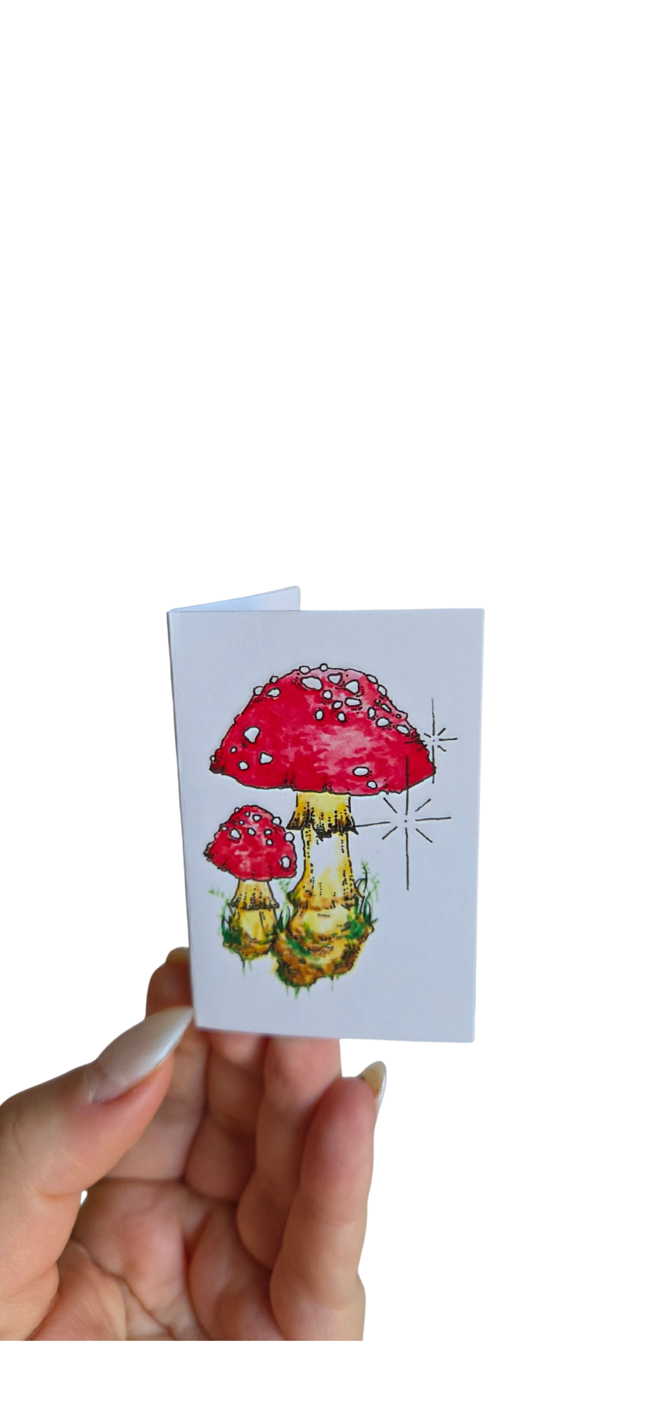 Handcrafted mini mushroom cards set of 5