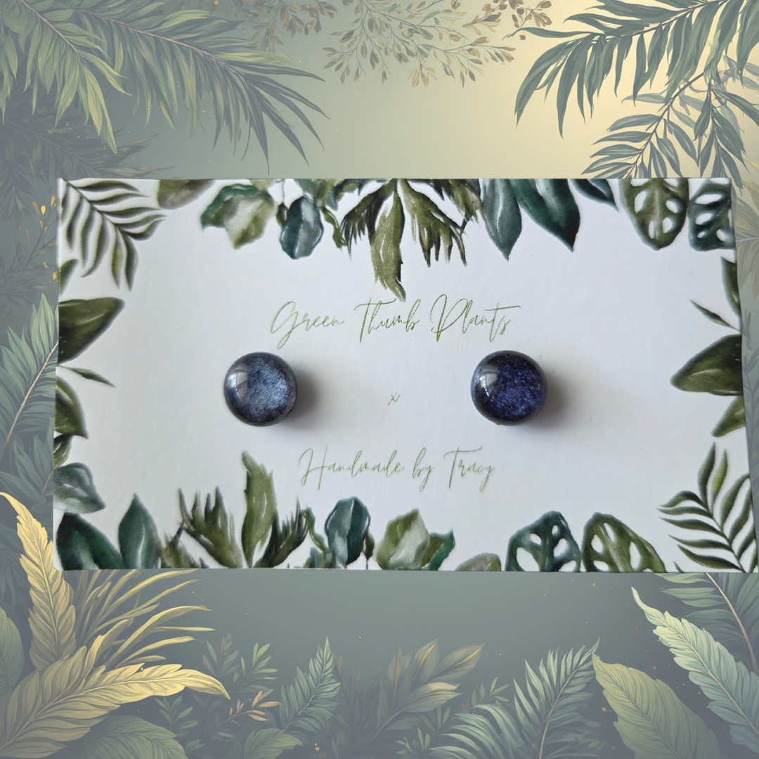 Dichroic glass earring studs - Deep Galaxy Purple Daze