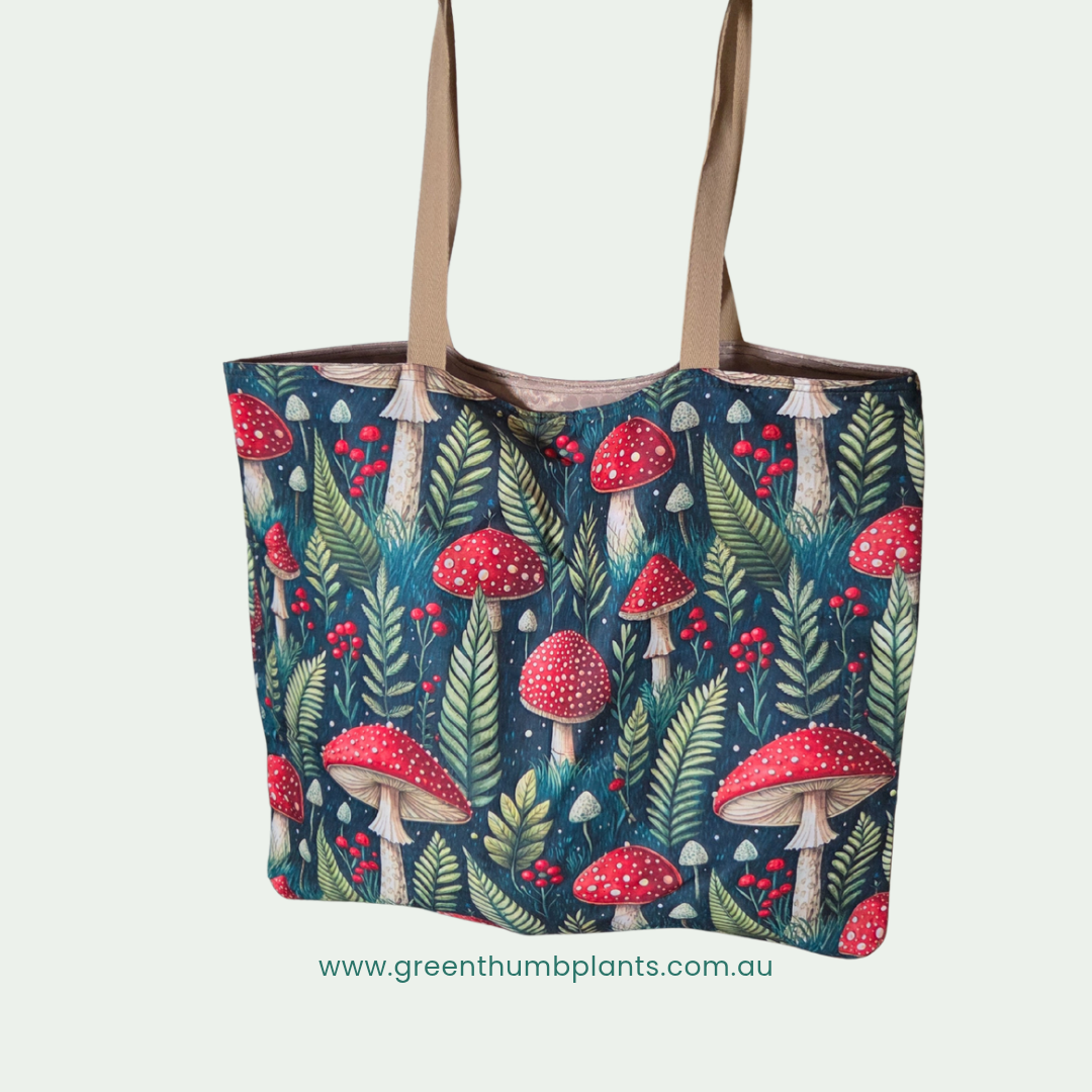 Handmade tote bag - Mushroom Feilds Forever