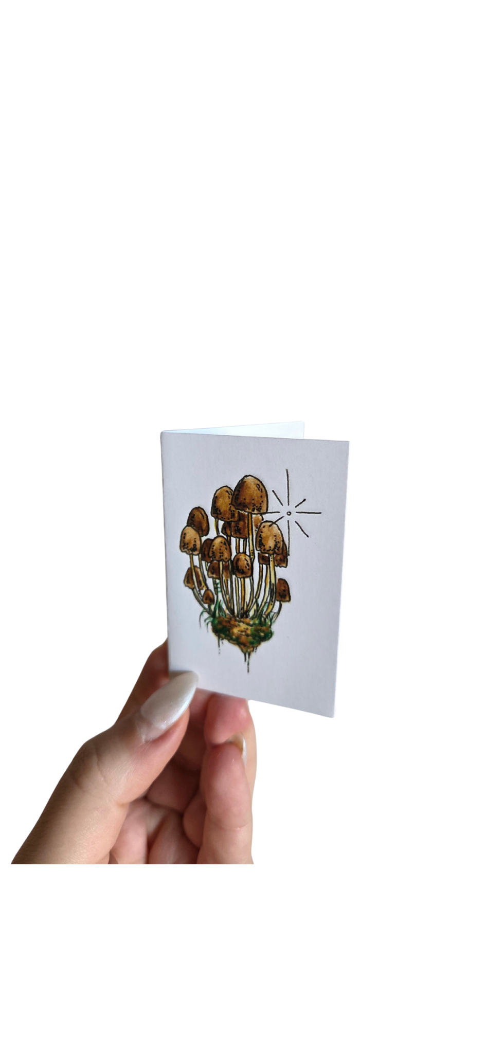 Handcrafted mini mushroom cards set of 5