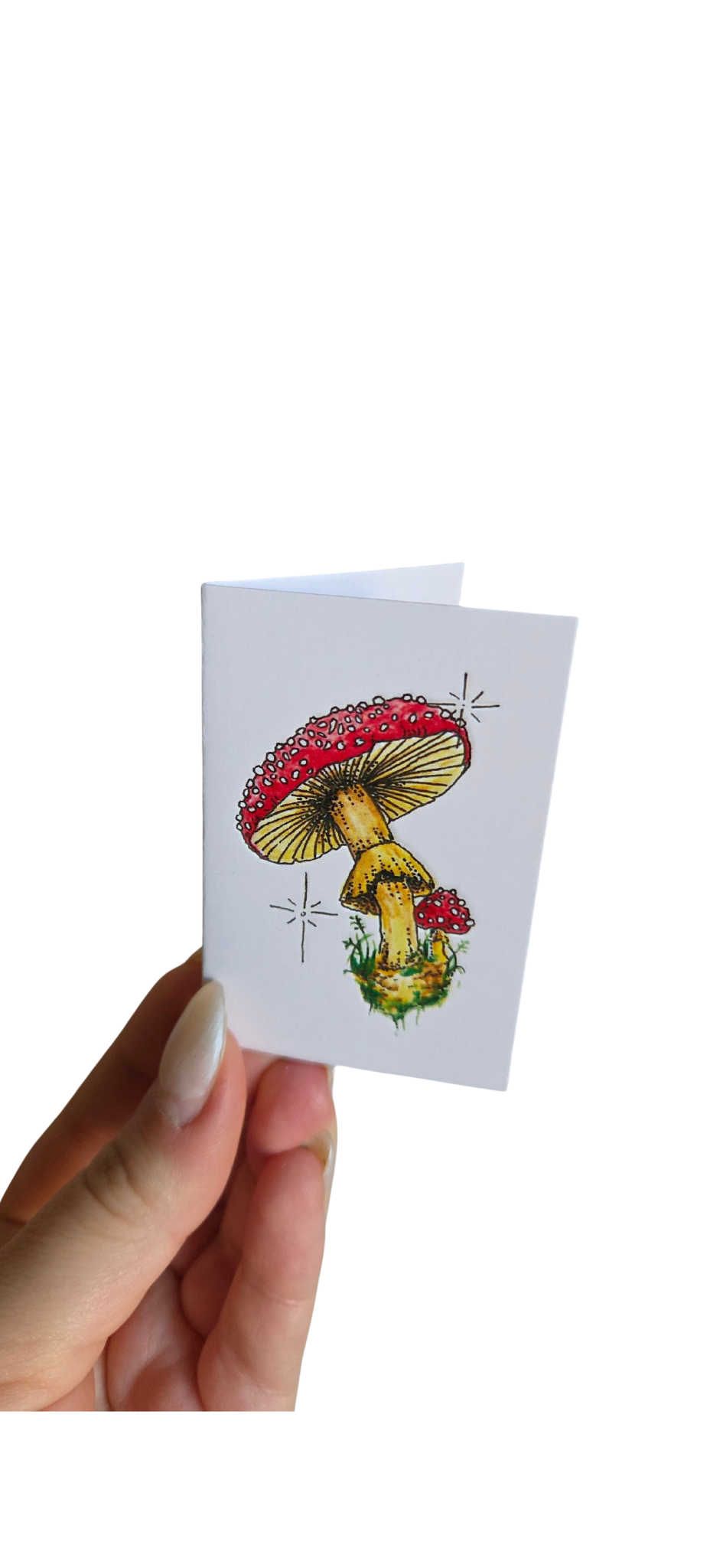 Handcrafted mini mushroom cards set of 5
