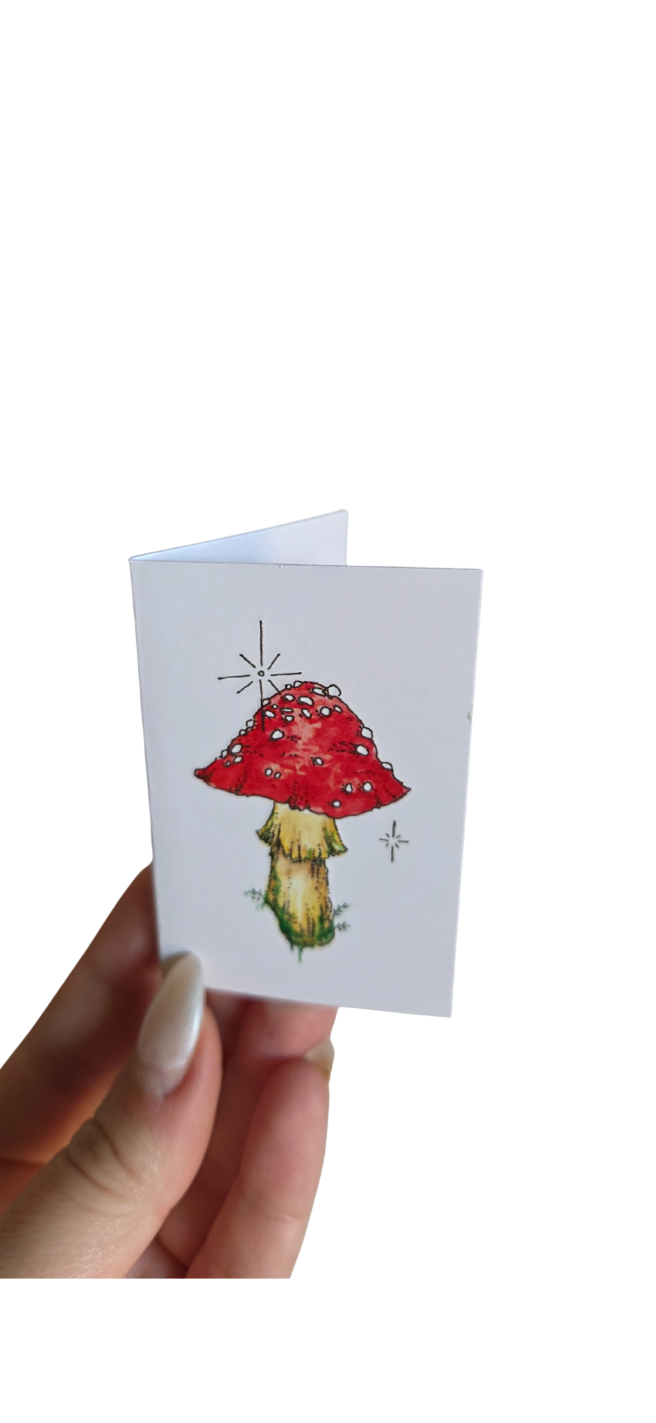 Handcrafted mini mushroom cards set of 5