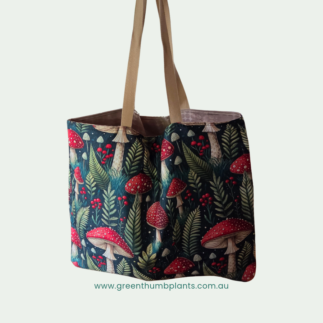 Handmade tote bag - Mushroom Feilds Forever